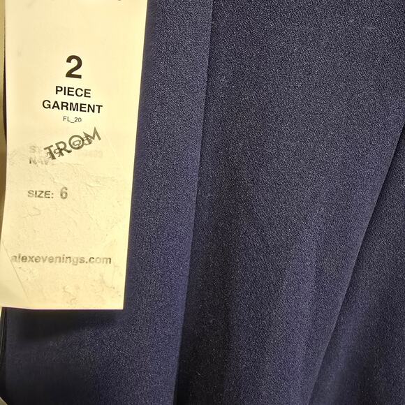 Alex Evenings Navy Maxi Dress with Floral Detail Size 6 Nwt - Picture 10 of 12